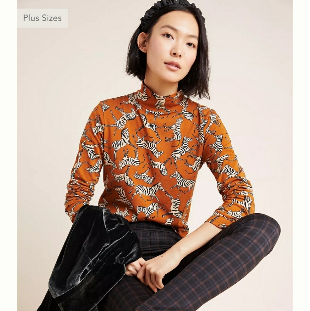Anthropologie turtleneck top 🦓